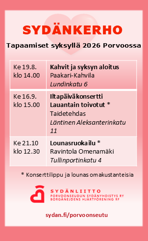 Porvoonseudun Sydänyhdistys / Borgånejdens Hjärtförening Rf