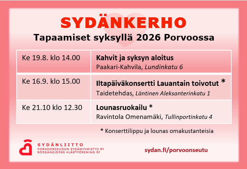 Porvoonseudun Sydänyhdistys / Borgånejdens Hjärtförening Rf